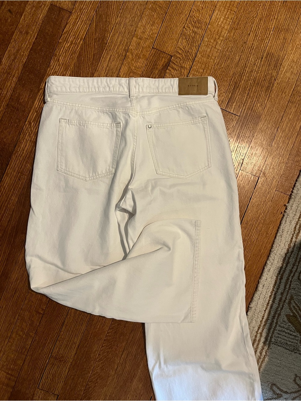 &Denim White Wide-leg Jeans